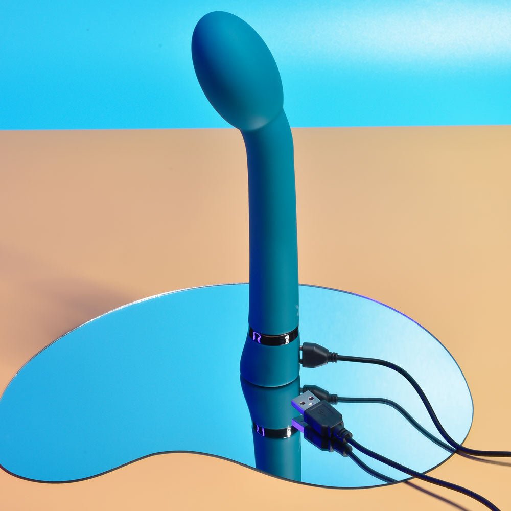 Playboy Pleasure ON THE SPOT - Blue 21.6 cm USB Rechargeable G - Spot Vibrator - silkandsin