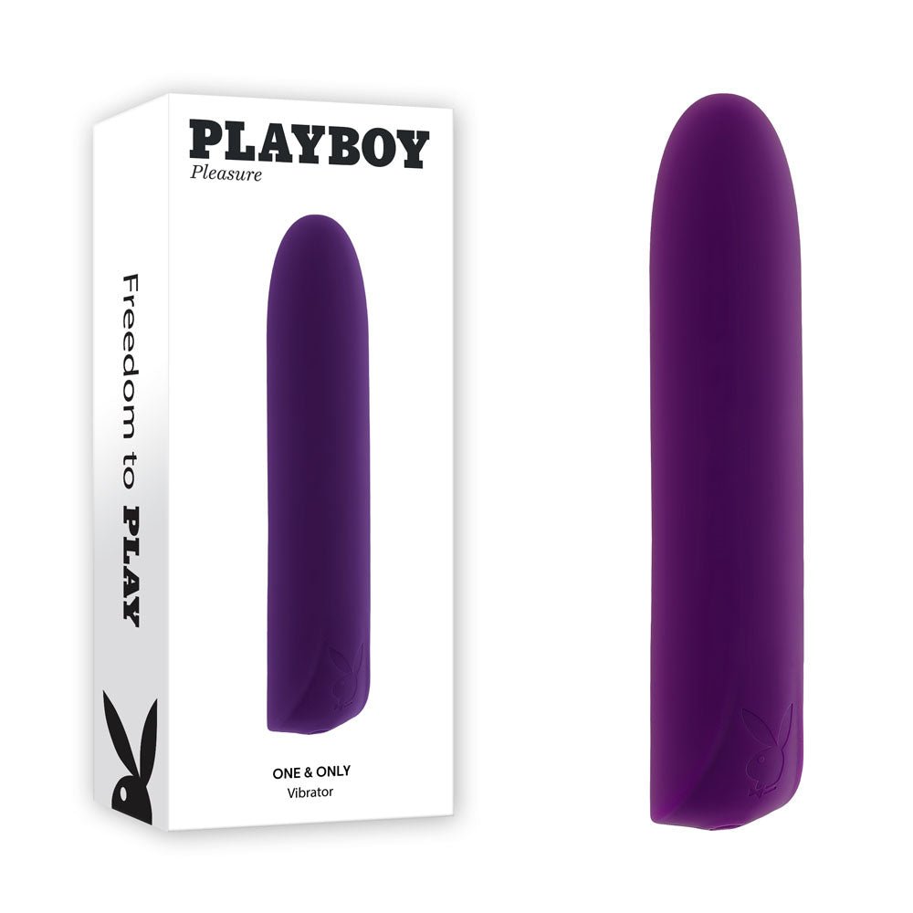 Playboy Pleasure ONE & ONLY - Purple 12 cm USB Rechargeable Bullet - silkandsin