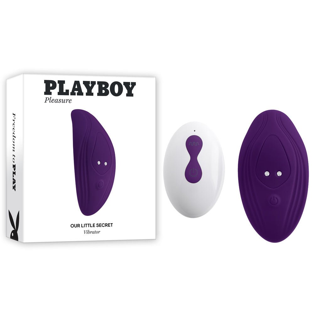 Playboy Pleasure OUR LITTLE SECRET - Purple USB Rechargeable Panty Vibrator with Wireless Remote Control - silkandsin