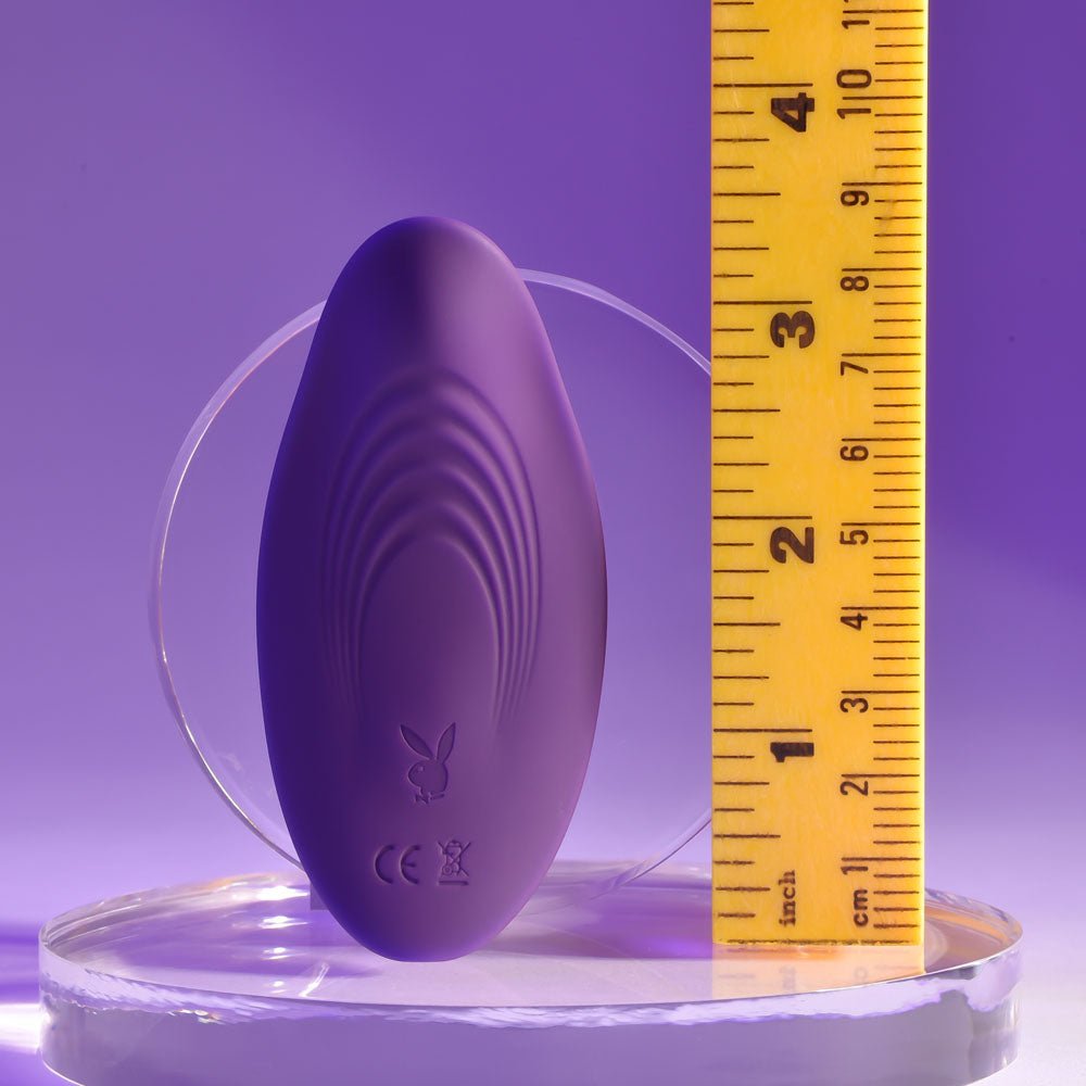 Playboy Pleasure OUR LITTLE SECRET - Purple USB Rechargeable Panty Vibrator with Wireless Remote Control - silkandsin