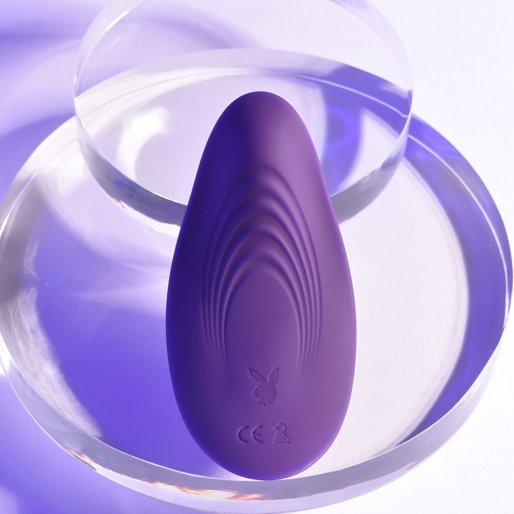 Playboy Pleasure OUR LITTLE SECRET - Purple USB Rechargeable Panty Vibrator with Wireless Remote Control - silkandsin