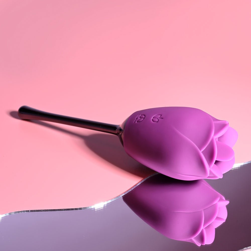 Playboy Pleasure PETAL - Purple USB Rechargeable Flicking Stimulator - silkandsin