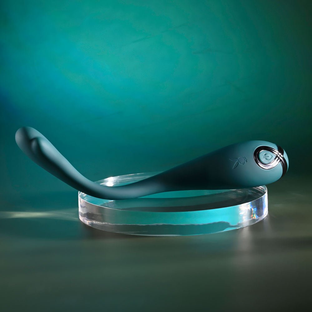 Playboy Pleasure PINPOINT PERFECTION - Green 19.3 cm USB Rechargeable Poseable Vibrator - silkandsin