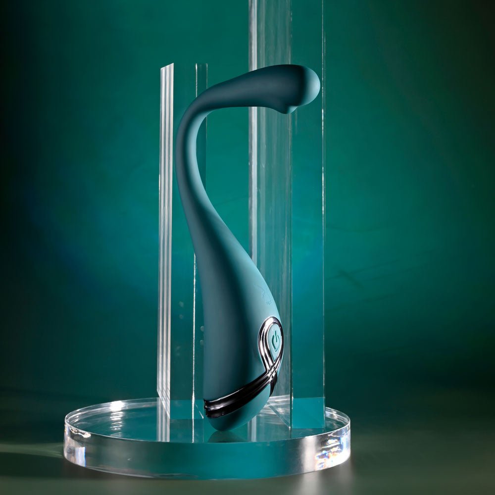 Playboy Pleasure PINPOINT PERFECTION - Green 19.3 cm USB Rechargeable Poseable Vibrator - silkandsin