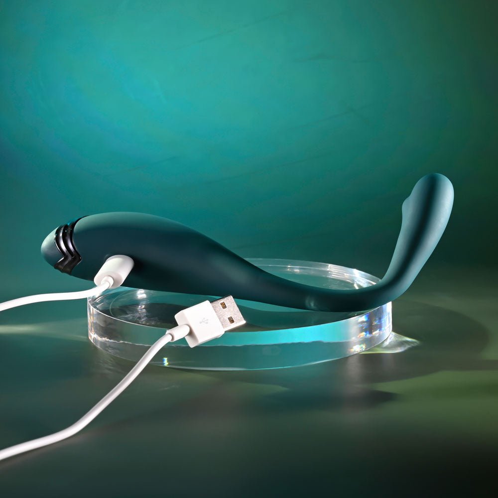 Playboy Pleasure PINPOINT PERFECTION - Green 19.3 cm USB Rechargeable Poseable Vibrator - silkandsin