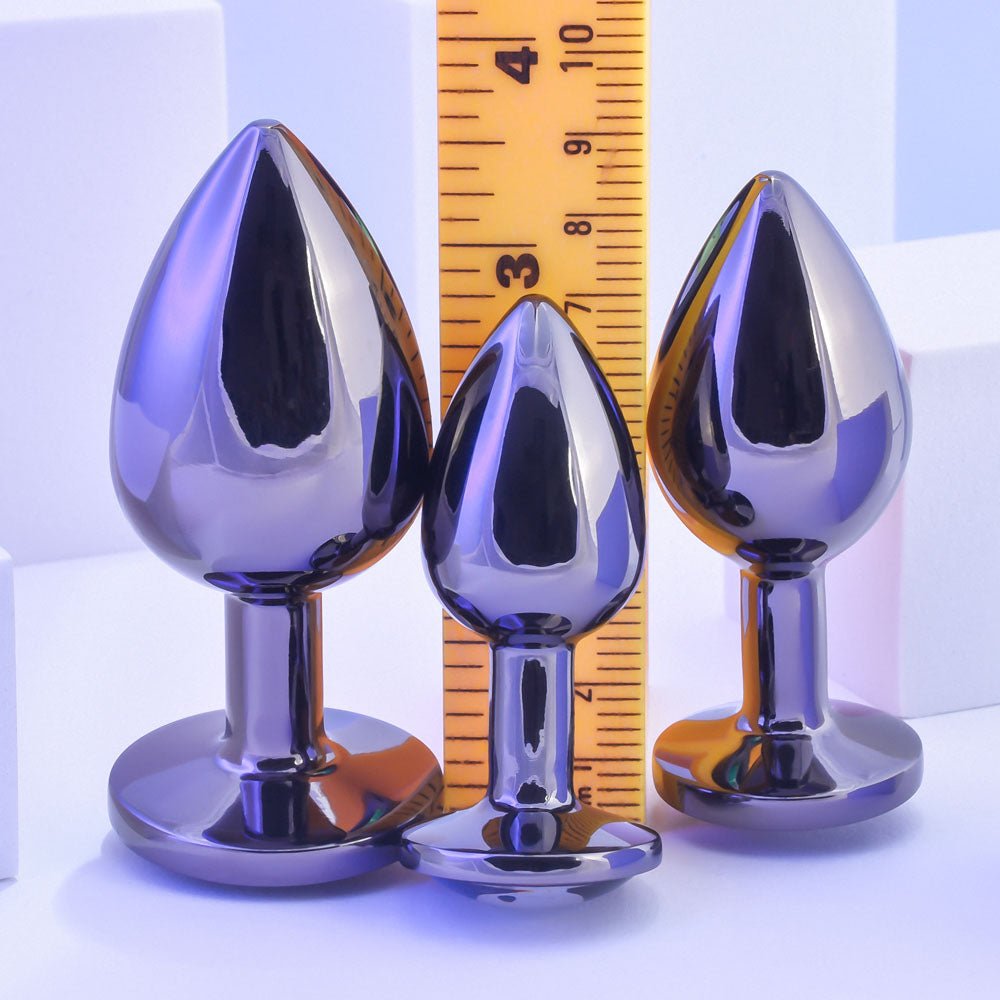 Playboy Pleasure PLEASURE 3 WAYS - Metal Butt Plugs - Set of 3 Sizes - silkandsin