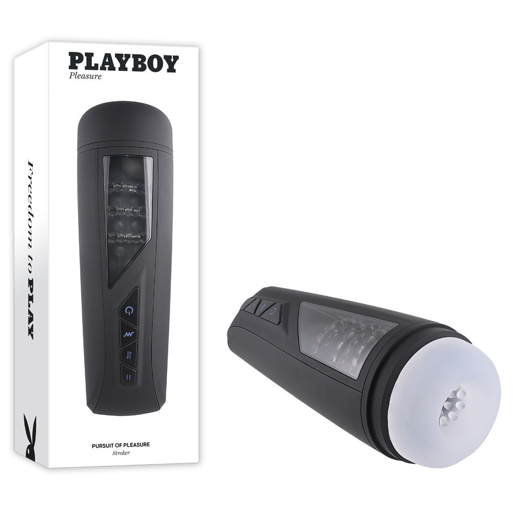 Playboy Pleasure PURSUIT OF PLEASURE - USB Rechargeable Vibrating Stroker - silkandsin