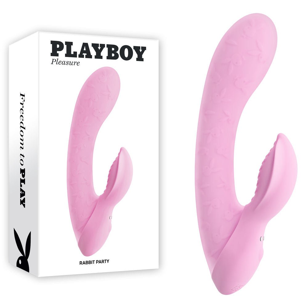 Playboy Pleasure RABBIT PARTY - Pink 15.2 cm USB Rechargeable Rabbit Vibrator - silkandsin