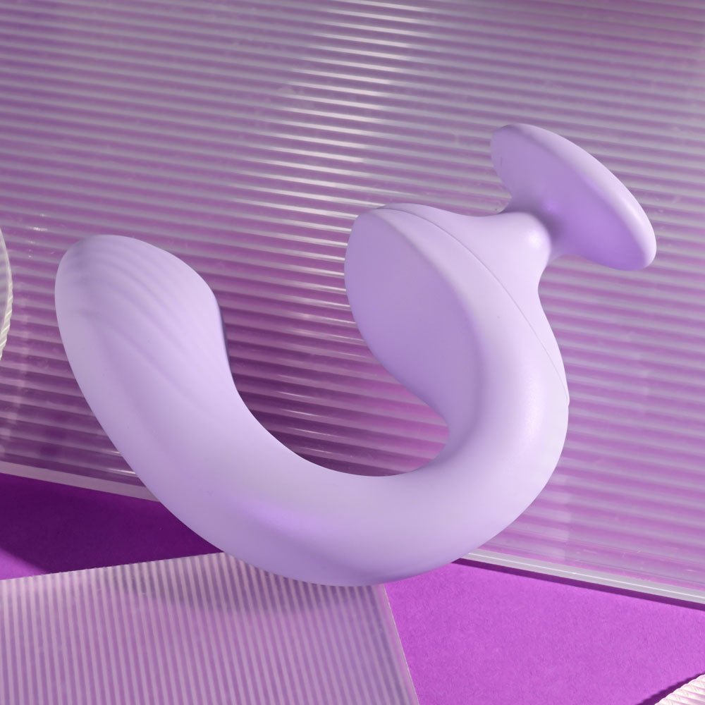 Playboy Pleasure REV ME UP - Purple USB Rechargeable Dual Motor Curved Vibrator - silkandsin