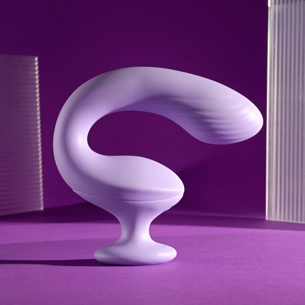 Playboy Pleasure REV ME UP - Purple USB Rechargeable Dual Motor Curved Vibrator - silkandsin