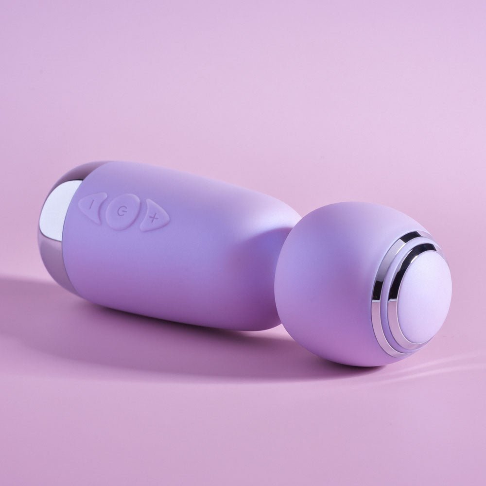 Playboy Pleasure ROYAL MINI - Lilac 12.5 cm USB Rechargeable Mini Wand Vibrator - silkandsin