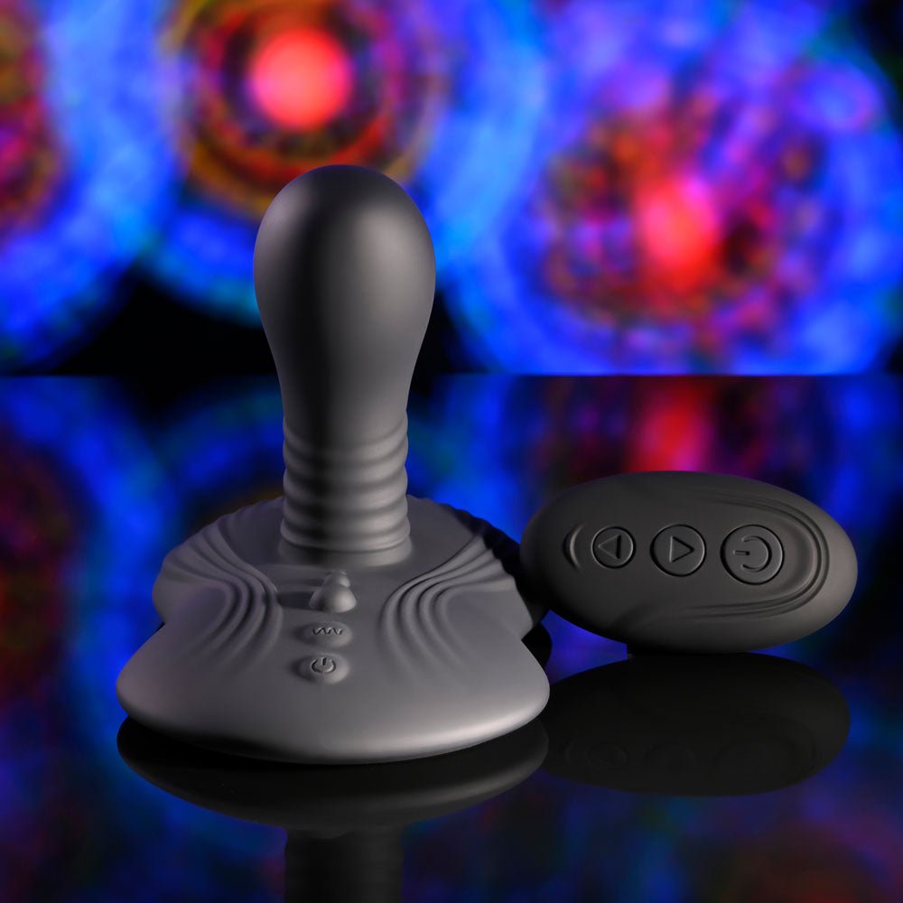 Playboy Pleasure SITTIN & SPINNIN - Black USB Rechargeable Spinning Vibrator & Grinder Pad with Remote - silkandsin