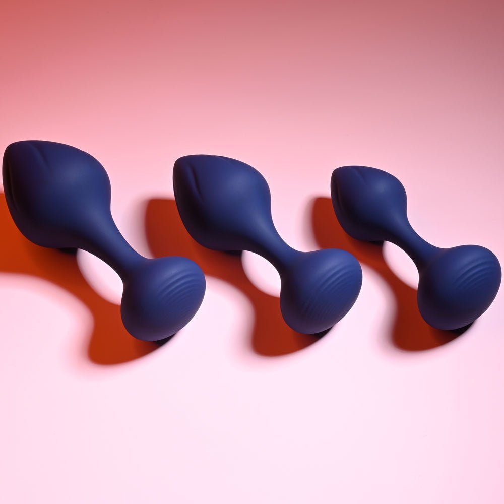 Playboy Pleasure TAIL TRAINER - Black Butt Plugs - Set of 3 Sizes - silkandsin