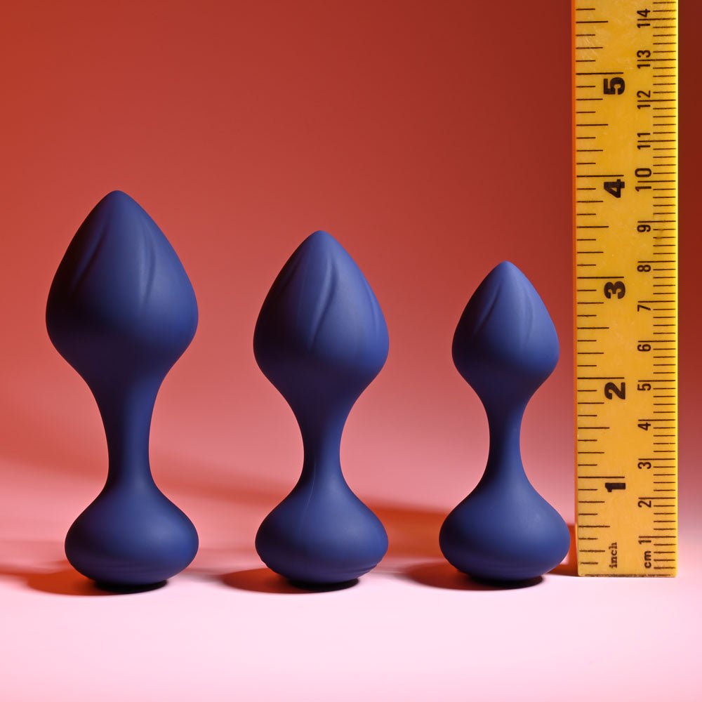 Playboy Pleasure TAIL TRAINER - Black Butt Plugs - Set of 3 Sizes - silkandsin