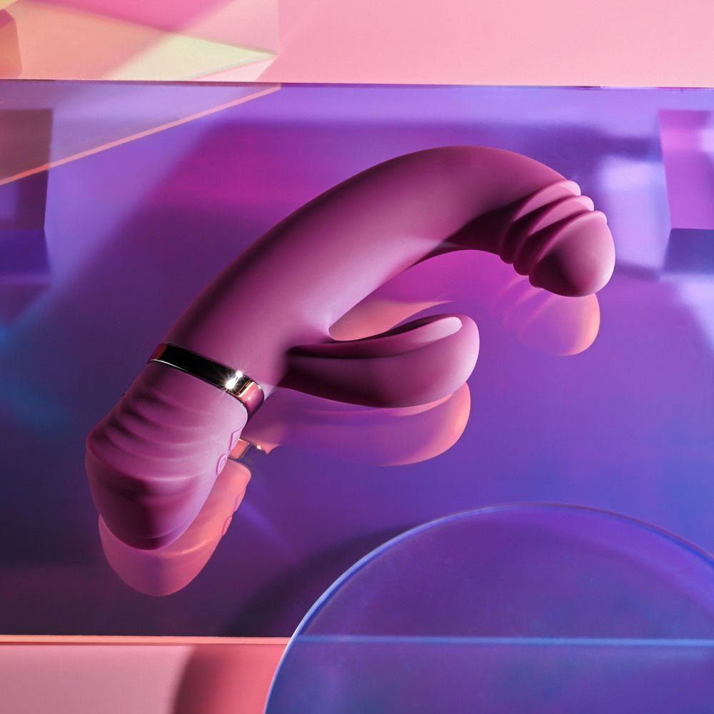 Playboy Pleasure TAP THAT - Purple 16.5 cm USB Rechargebale Rabbit Vibrator - silkandsin