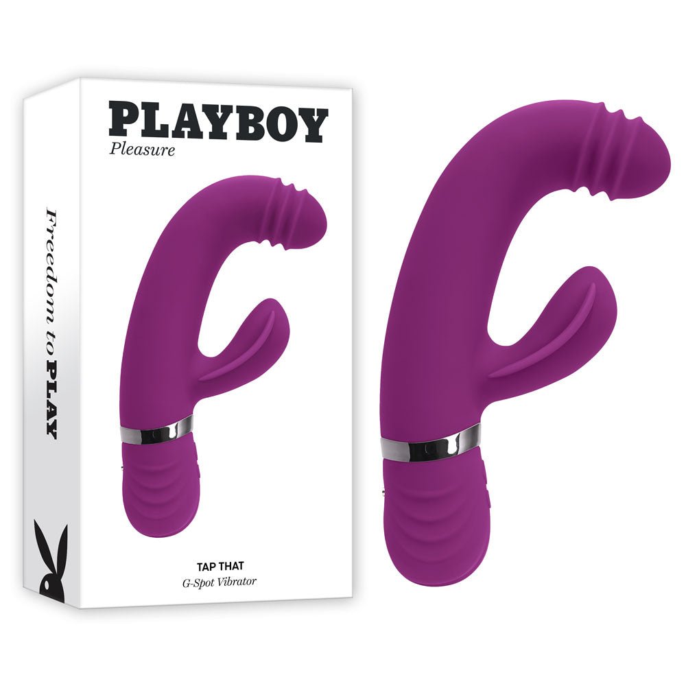 Playboy Pleasure TAP THAT - Purple 16.5 cm USB Rechargebale Rabbit Vibrator - silkandsin