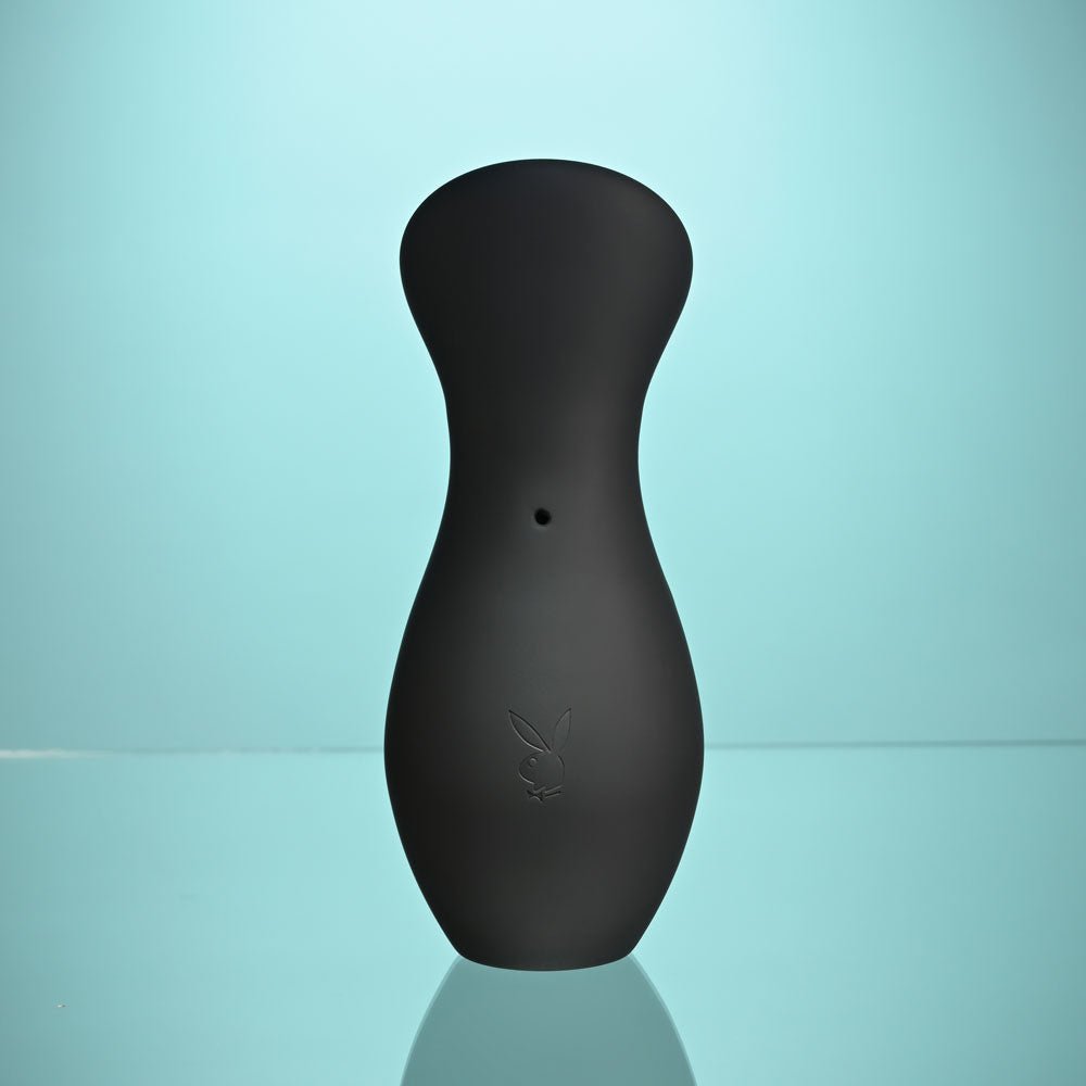 Playboy Pleasure THE JET SET - SUCKER - Black 10.3 cm Sucking Stimulator with Rechargeable Charging Case - silkandsin