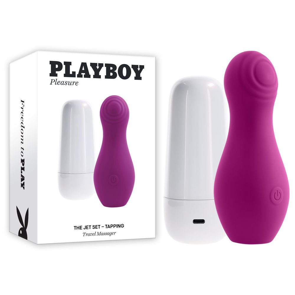 Playboy Pleasure THE JET SET - TAPPING - Purple 10.2 cm Tapping Stimulator with Charging Case - silkandsin