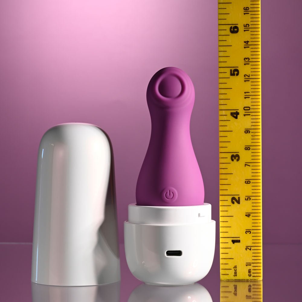 Playboy Pleasure THE JET SET - TAPPING - Purple 10.2 cm Tapping Stimulator with Charging Case - silkandsin