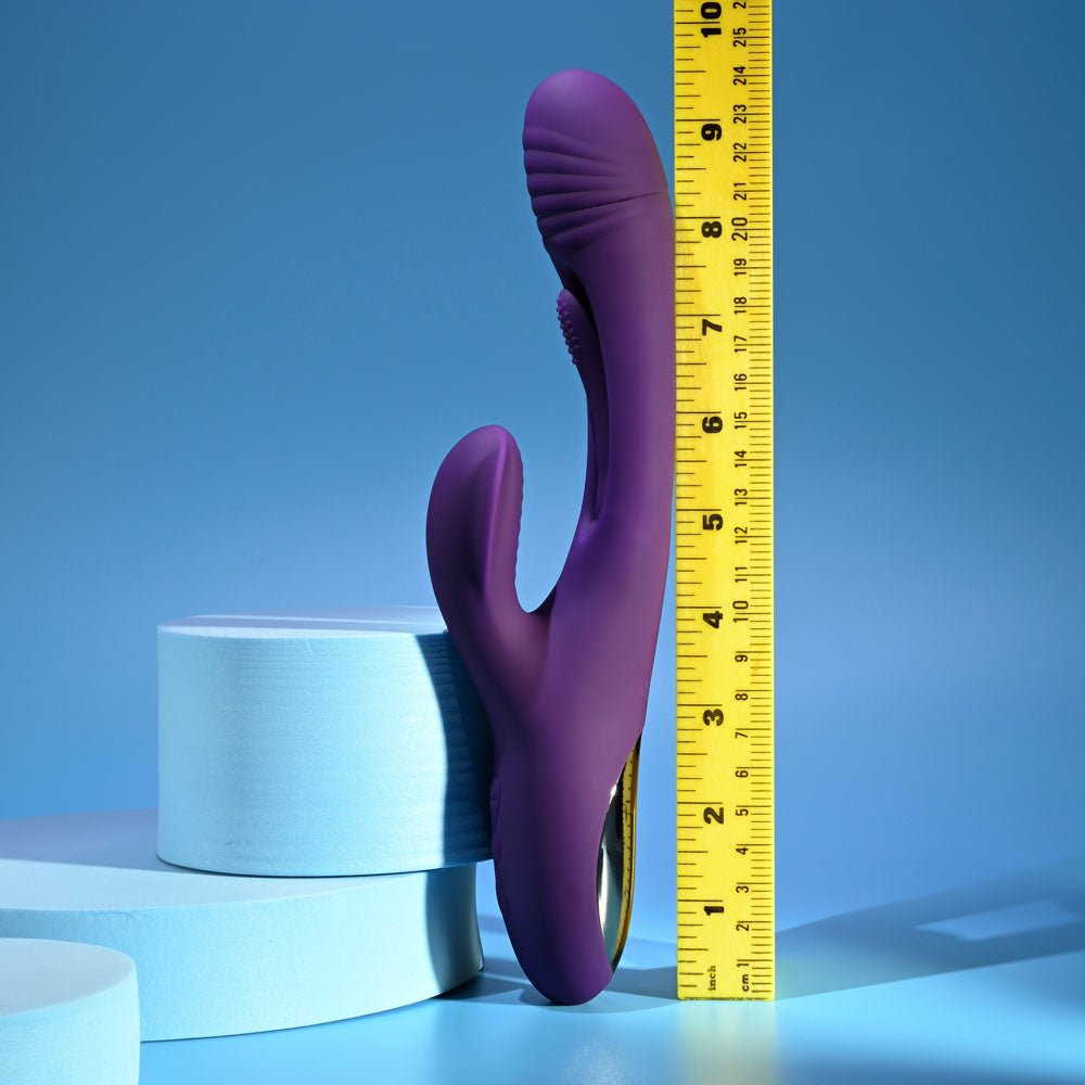 Playboy Pleasure THE THRILL - Purple 24.4 cm USB Rechargeable Rabbit Vibrator - silkandsin