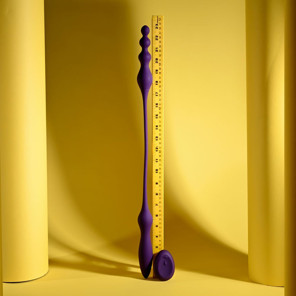 Playboy Pleasure THIS & THAT - Purple 60 cm USB Rechargeable Flexible Dual Ended Vibrator - silkandsin