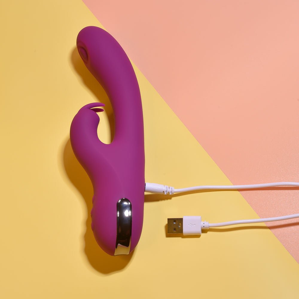 Playboy Pleasure THUMPER - Purple 21.9 cm USB Rechargeable Rabbit Vibrator - silkandsin