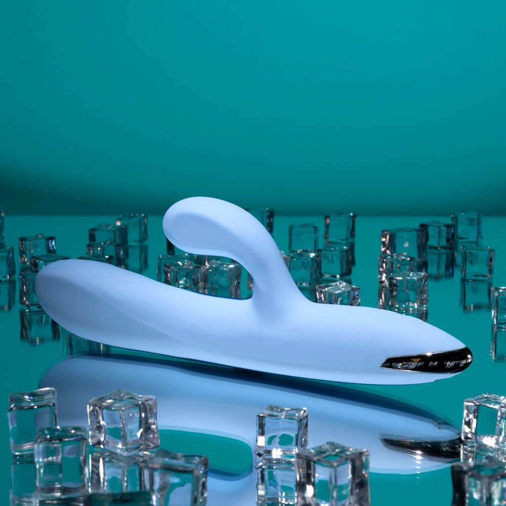 Playboy Pleasure UP AND AWAY - Blue 26.7 cm USB Rechargeable Rabbit Vibrator - silkandsin