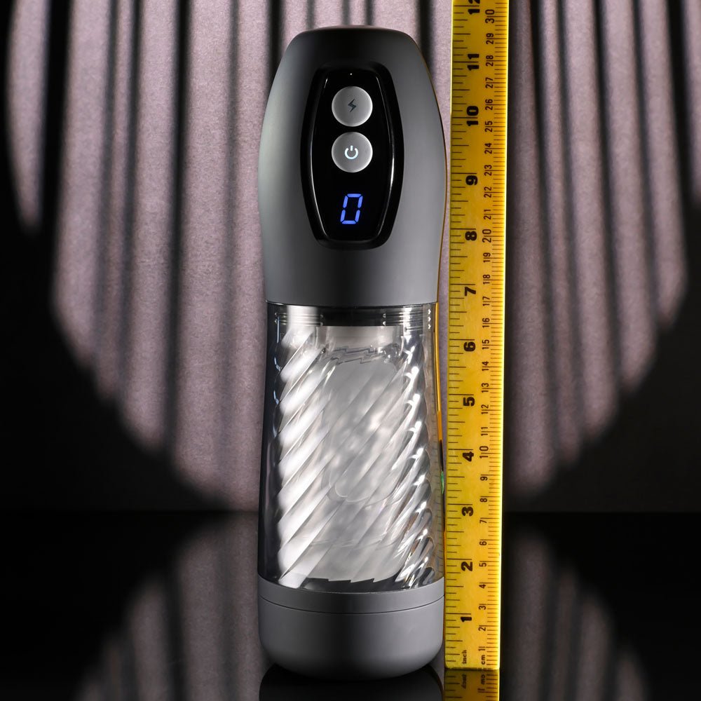 Playboy Pleasure WHIRLWIND - Clear USB Rechargeable Thrusting and Spinning Auto Stroker - silkandsin