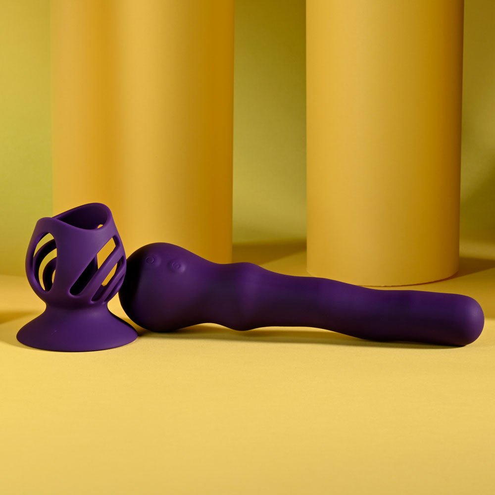 Playboy Pleasure WIGGLE IT - Purple 23.9 cm USB Rechargeable Wiggling Vibrator - silkandsin