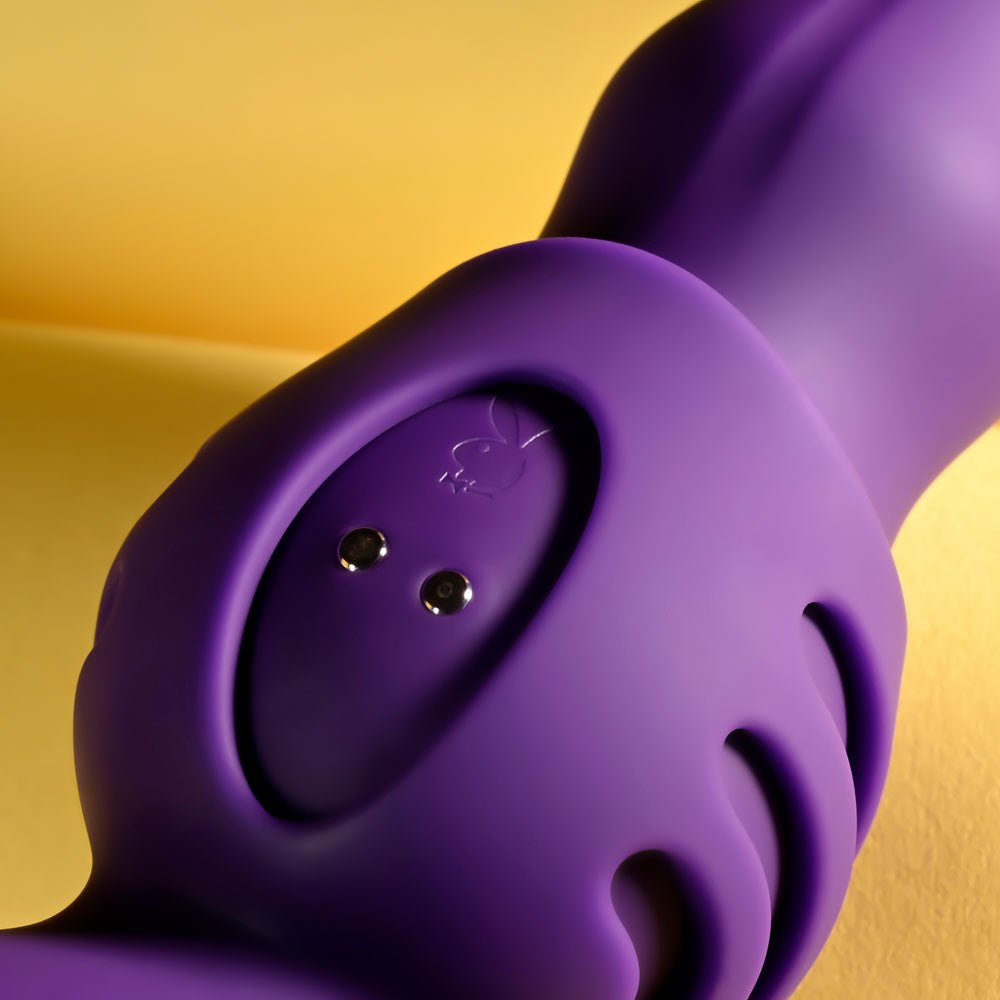 Playboy Pleasure WIGGLE IT - Purple 23.9 cm USB Rechargeable Wiggling Vibrator - silkandsin