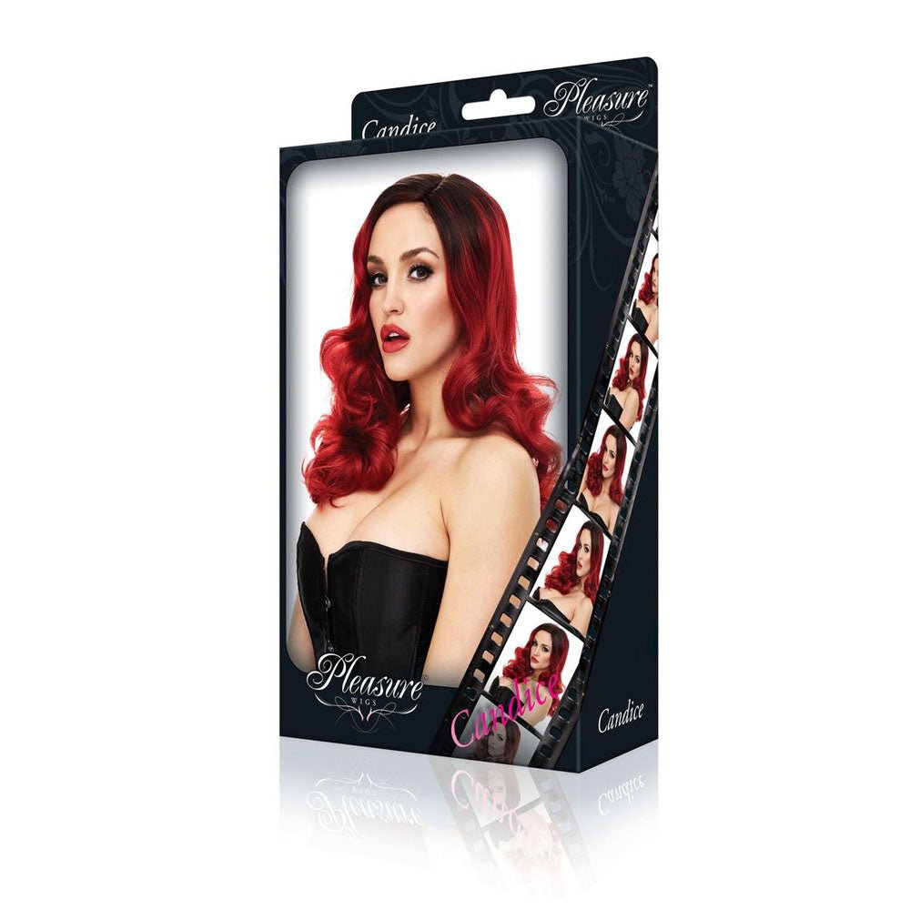 PLEASURE WIGS Candice - Red/Black - Red/Black Wig - silkandsin