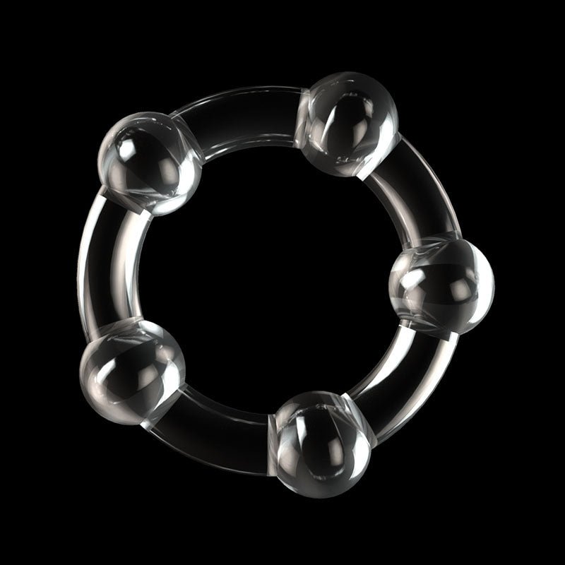 Power Plus Triple Beaded Ring Set - Clear Cock Rings - Set of 3 - Silk and Sin