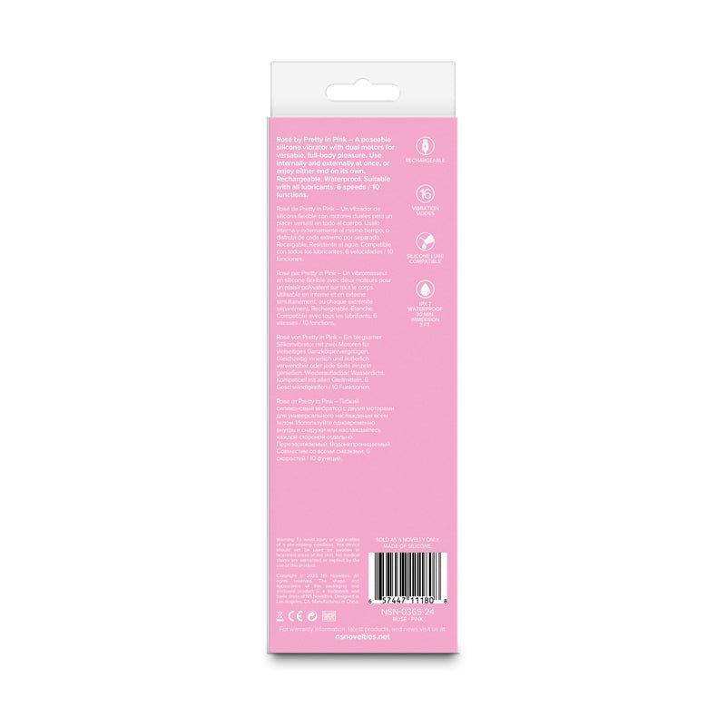 Pretty in Pink Rose - Pink - Pink 19.4 cm USB Rechargeable Vibrator - Silk and Sin