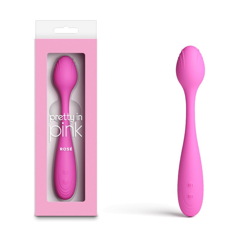 Pretty in Pink Rose - Pink - Pink 19.4 cm USB Rechargeable Vibrator - Silk and Sin