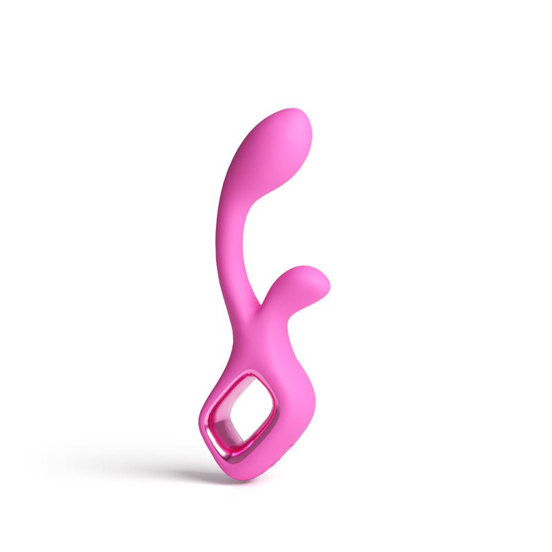 Pretty in Pink Velvet - Pink - Pink 18.7 cm USB Rechargeable Rabbit Vibrator - Silk and Sin