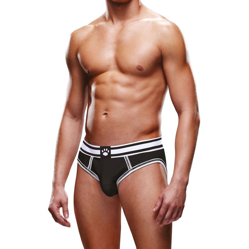 Prowler Open Back Brief Black/White - Silk and Sin