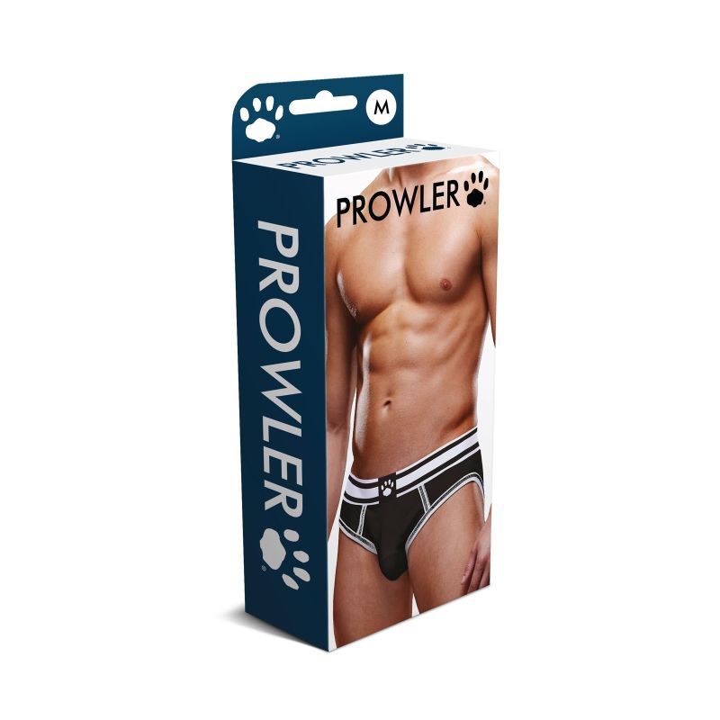Prowler Open Back Brief Black/White - Silk and Sin