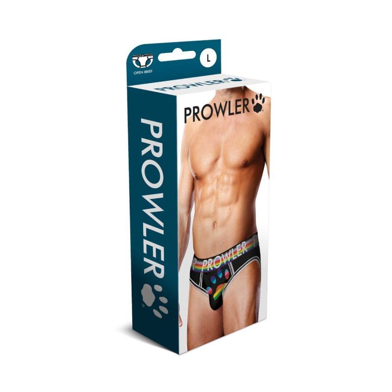 Prowler Oversized Paw Open Back Brief Black - Silk and Sin