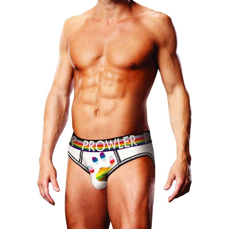 Prowler Oversized Paw Open Back Brief White - Silk and Sin