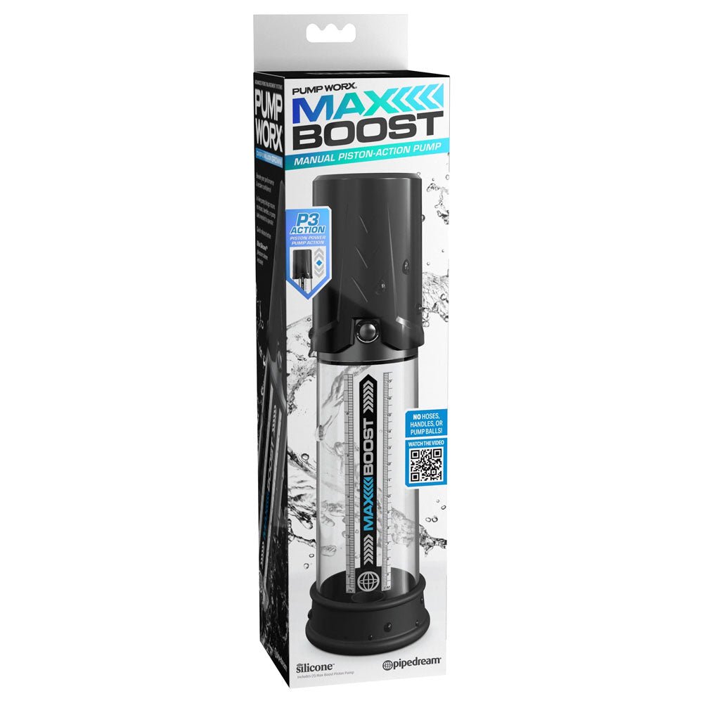 Pump Worx Max Boost - Black - Black Penis Pump - silkandsin