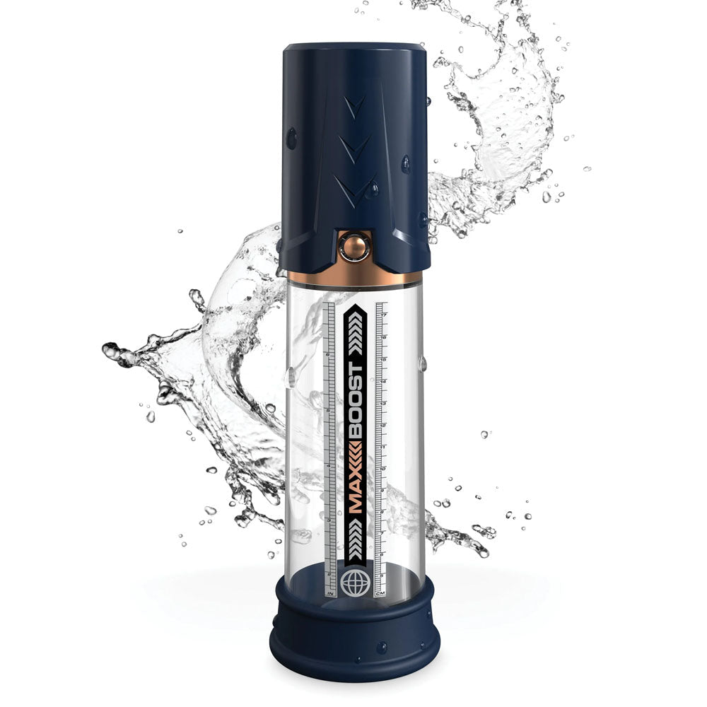 Pump Worx Max Boost - Blue - Blue Penis Pump - silkandsin
