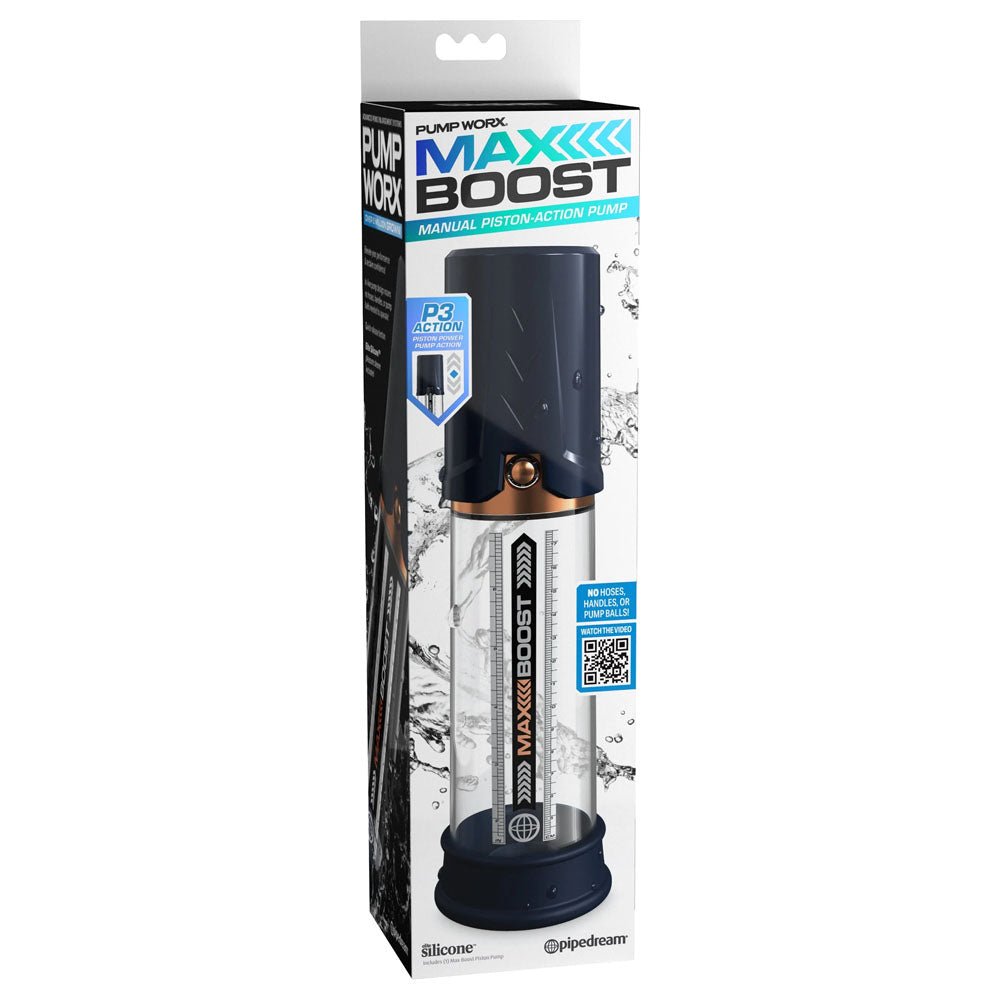 Pump Worx Max Boost - Blue - Blue Penis Pump - silkandsin