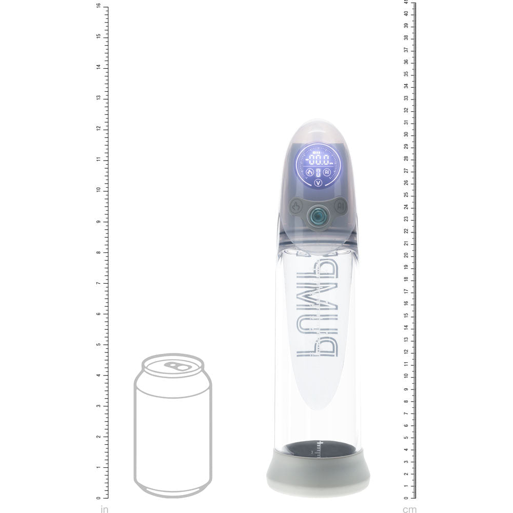 PUMPED Aqua - Pro Auto Pump - Grey - Grey/Clear USB Rechargeable AI - Enabled Submersible Auto Penis Pump - silkandsin