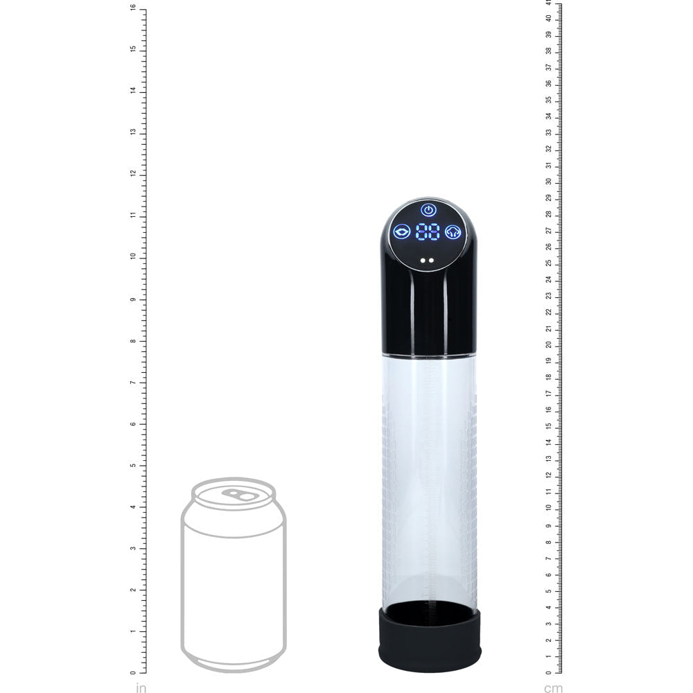 PUMPED Automatic Waterproof Pump - Black - Black/Clear USB Rechargeable Automatic Penis Pump - silkandsin