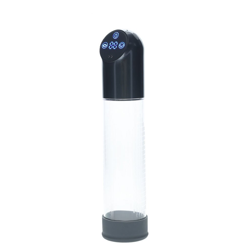 PUMPED Automatic Waterproof Pump - Gun Metal - Gunmetal/Clear USB Rechargeable Automatic Penis Pump - silkandsin