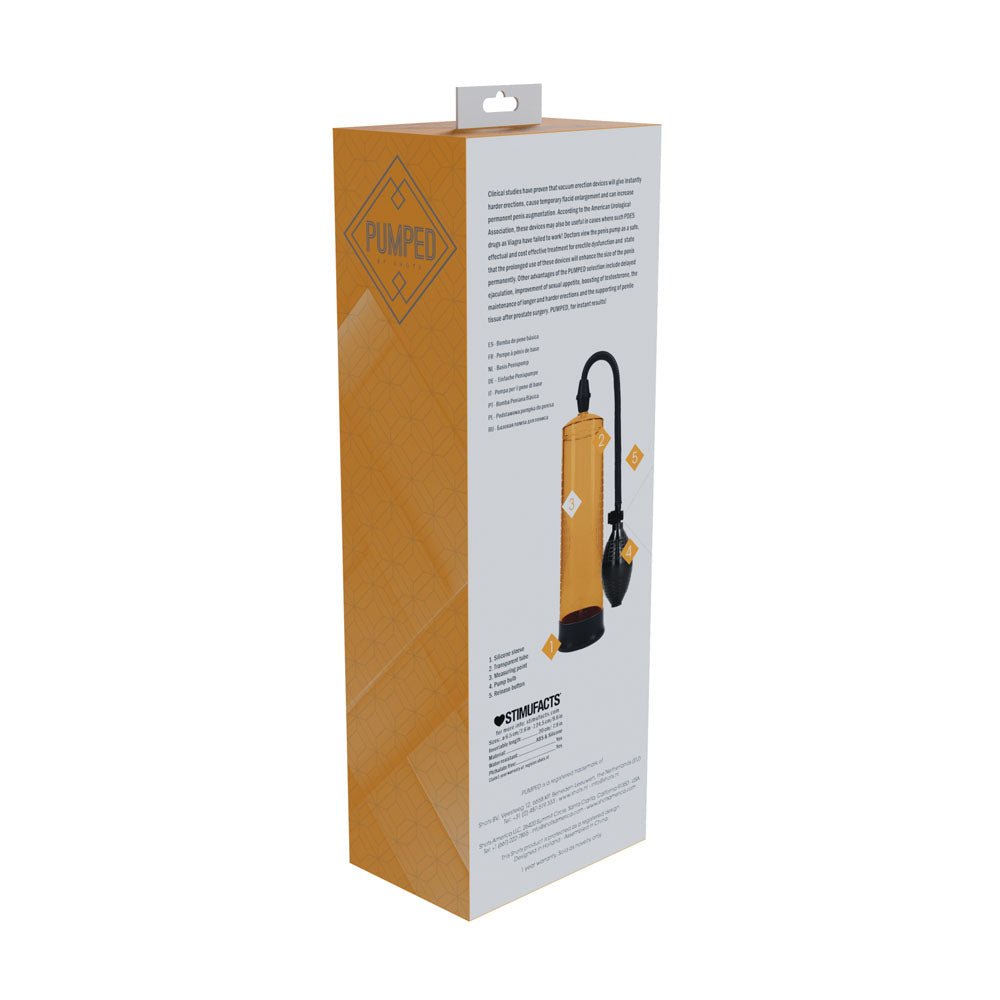 PUMPED Basic Pump 1 - Orange - Orange Penis Pump - silkandsin