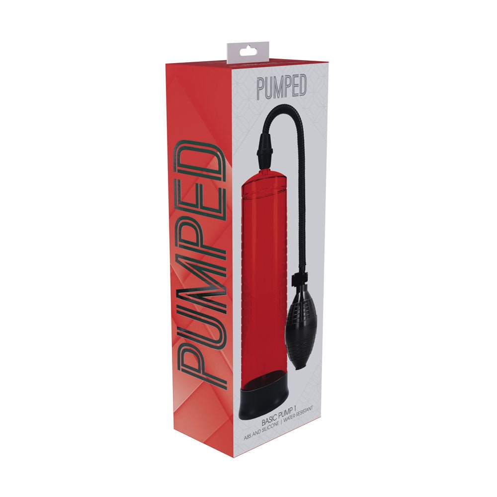 PUMPED Basic Pump 1 - Red - Red Penis Pump - silkandsin