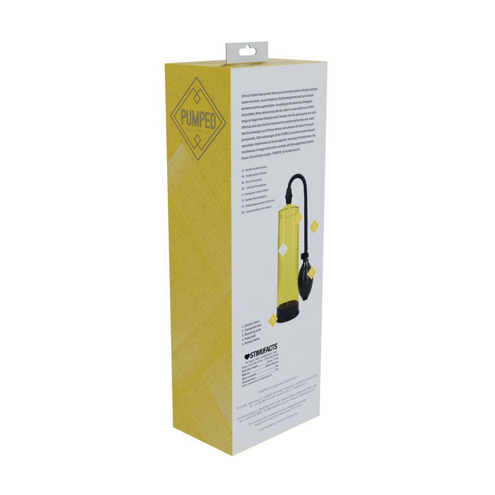 PUMPED Basic Pump 1 - Yellow - Yellow Penis Pump - silkandsin