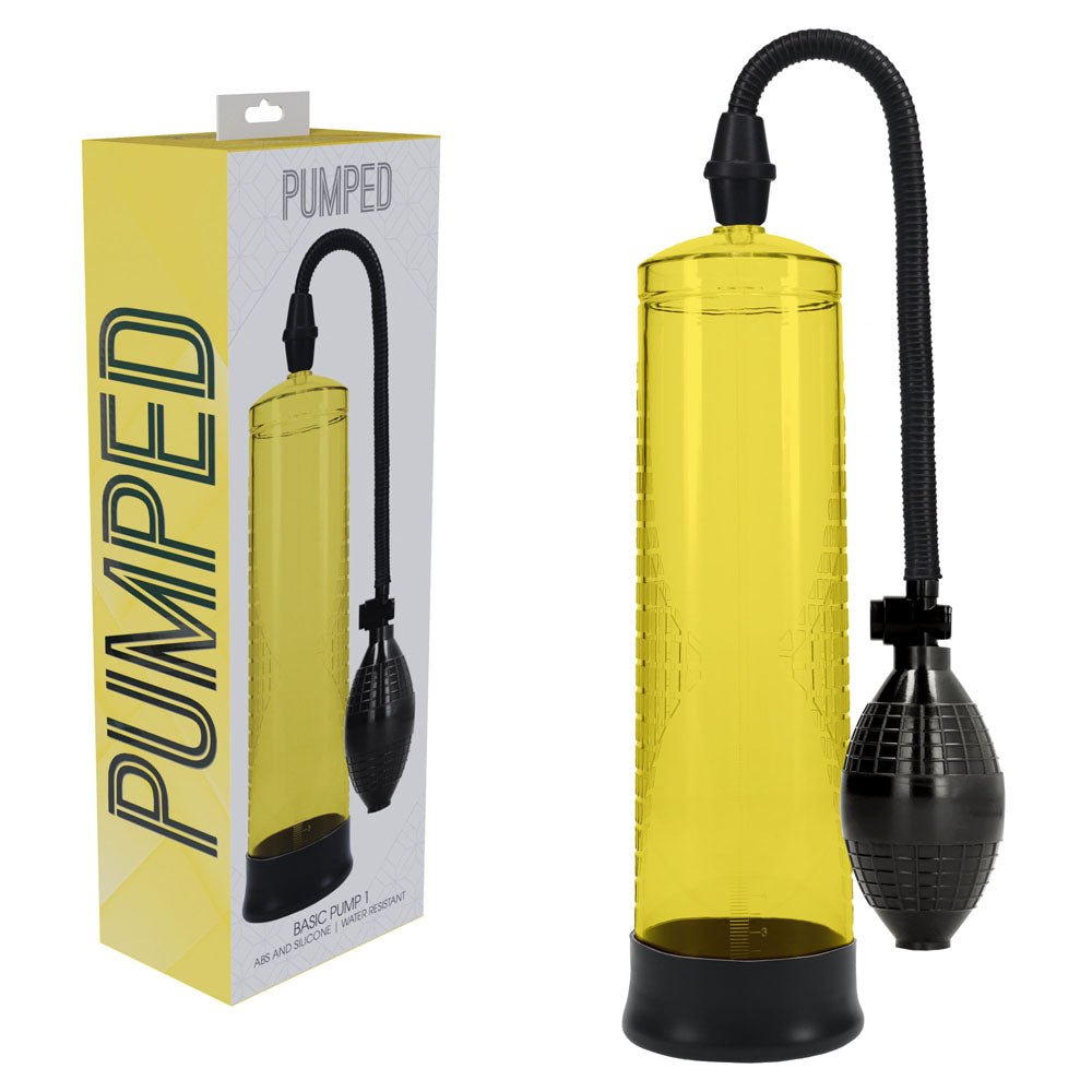 PUMPED Basic Pump 1 - Yellow - Yellow Penis Pump - silkandsin
