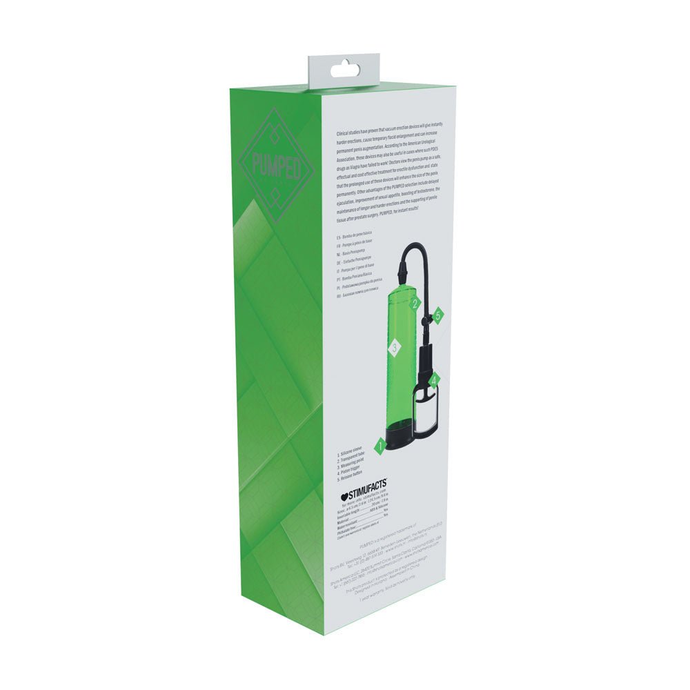 PUMPED Basic Pump 2 - Green - Green Penis Pump - silkandsin